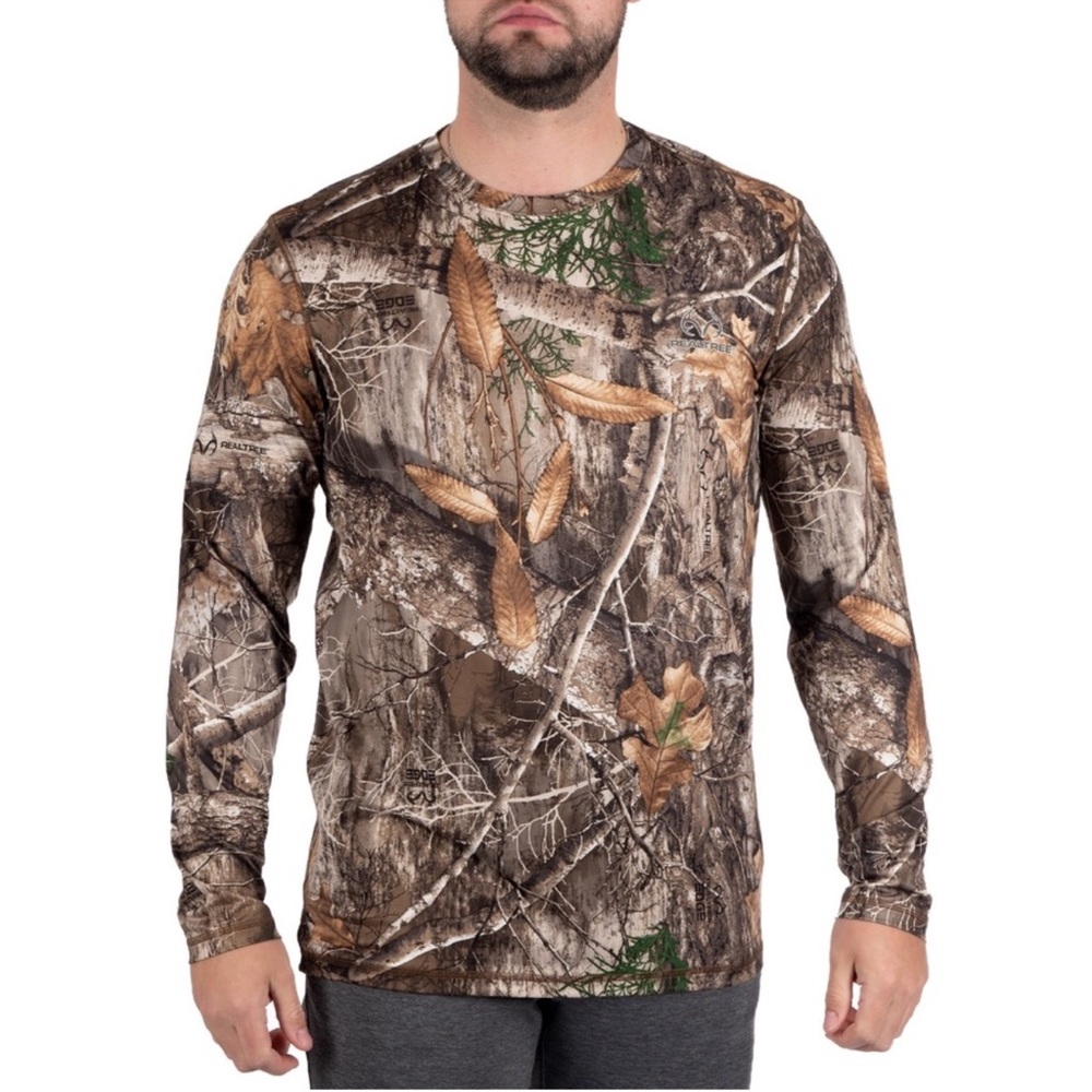 NWT Men's Long Sleeve Camo Tee Hunting Performance Shirt by Realtree, Size: 2XL